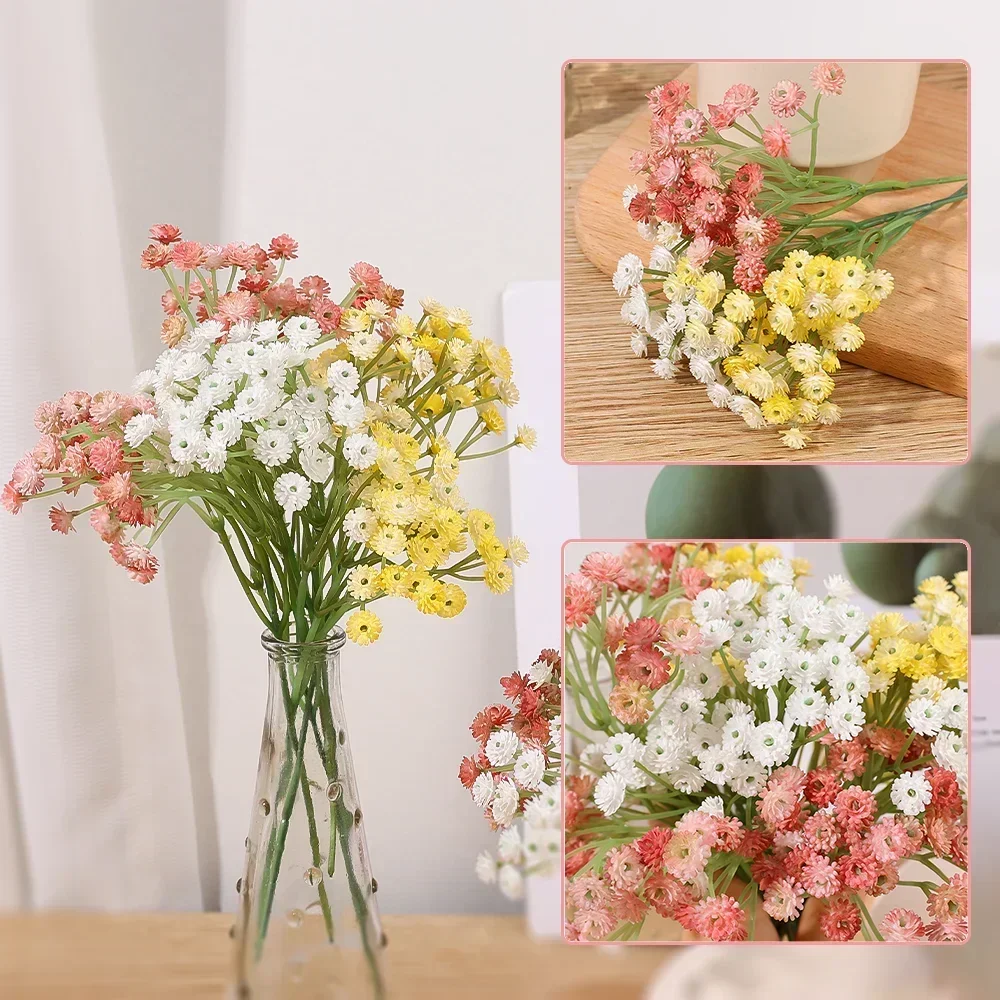 22CM sztuczne kwiaty imitacja Gypsophila plastikowe DIY dziecko oddech kwiatowy akcesoria do dekoracji ślubnych aranżacja bukietów