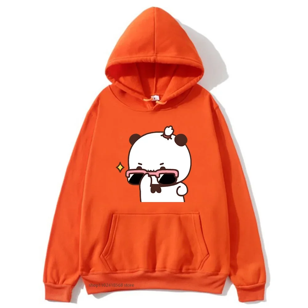 BuBu Is Watching DuDu Weight Lifting Is A Gymnast Hoodie Panda Bear Sweatshirt Couple Clothes Men Kawaii Women Tops Y2k Pullover