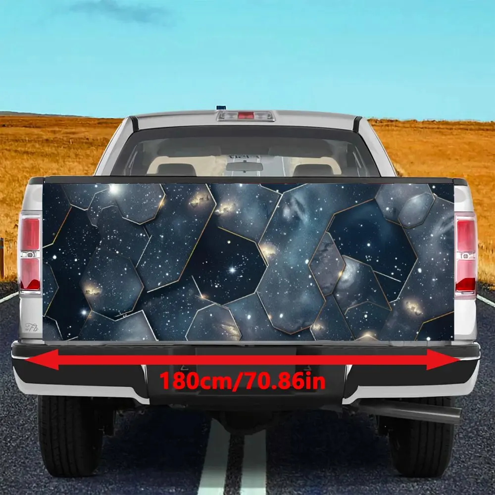 Hexagonal Starry Sky Pattern Car Tail Trunk Protect Vinly Decal Auto Accessories DIY Hood Decoration Sticker for Off-road Pickup