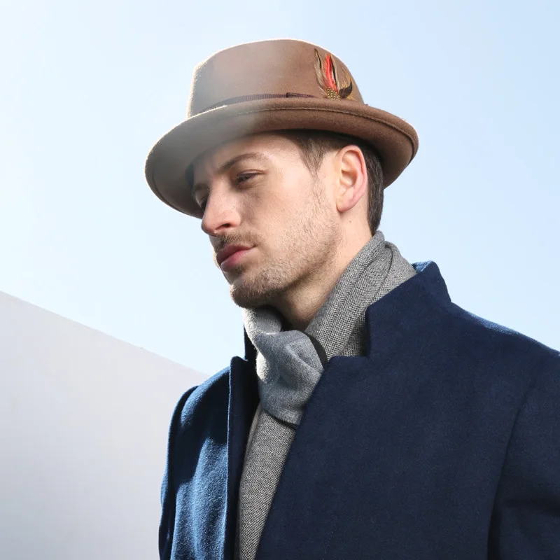 Fedora Hat For Men Women Wide Brim Elegant Felt Hats 57 59cm Autumn Winter Wedding Party Hat Unisex Jazz Wool Hat Festival Gift