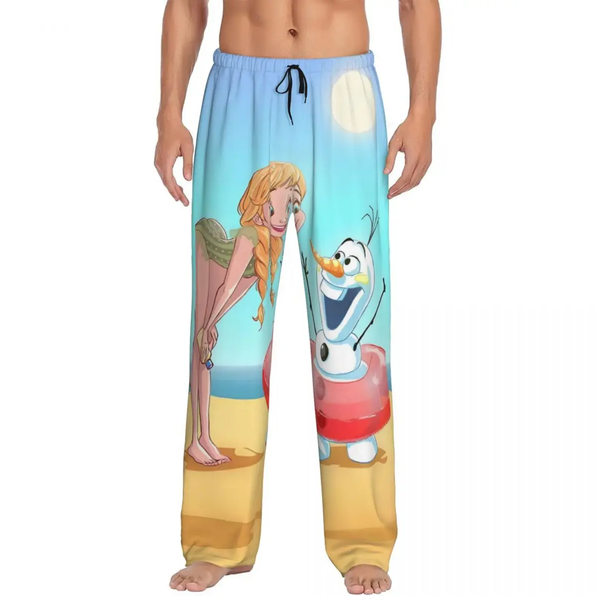 

Custom Frozen Pajama Pants Sleepwear Men Elastic Waistband Animated Musical Fantasy Film Sleep Lounge Bottoms with Pockets