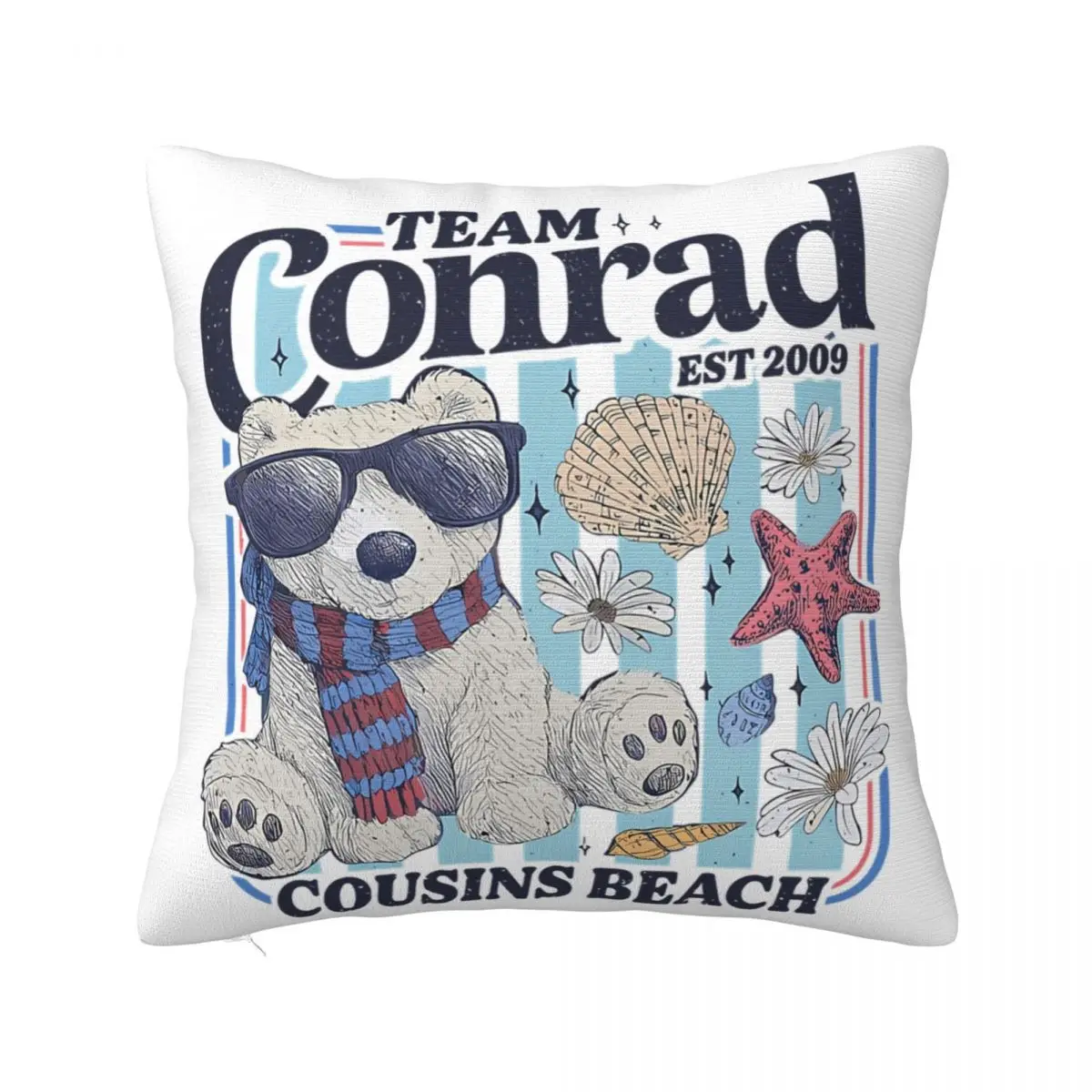 Y2K Seat Conrad Fisher Turned PrettyDecoration Pillowcase Merch Summer Movie Beach Pillow Cover Zippered Multi-Size