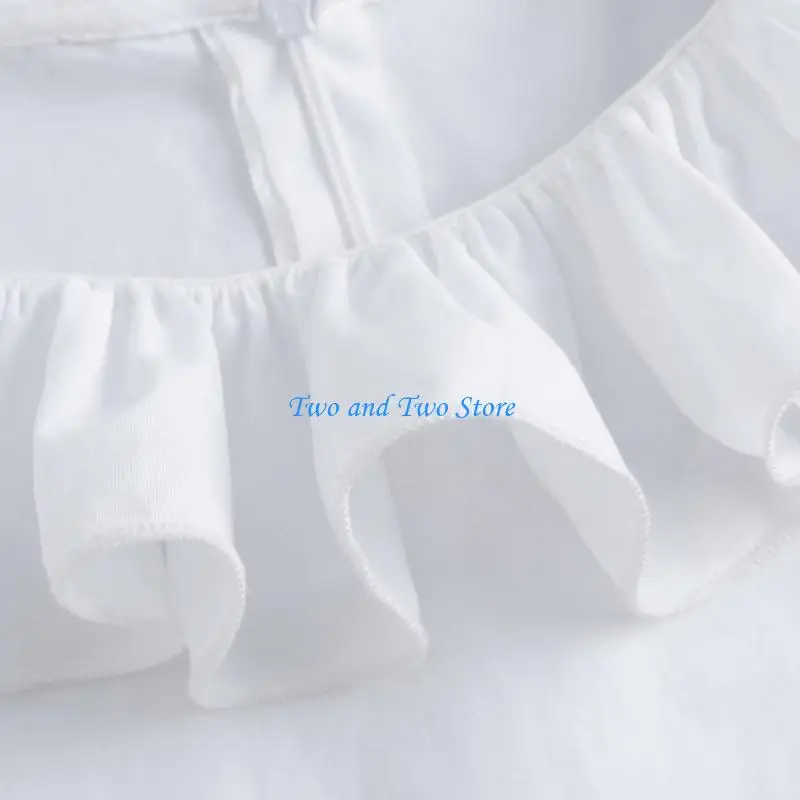HX6F Ruffle False Collar Arm Sleeves Set Clothing Accessories for Office Women Wear