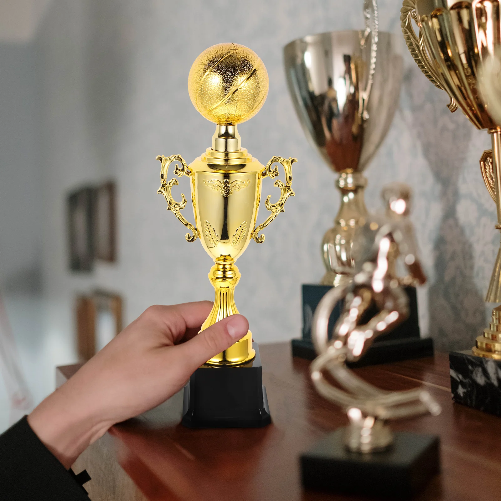 Баскетбольный трофей, настраиваемая большая пластиковая фигурка, школьные принадлежности для вечеринок, церемония соревнований