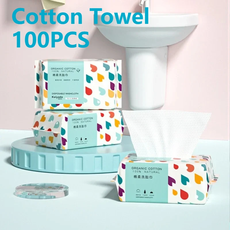 

100Pcs/Pack Disposable Facial Cleansing Towels Thicken Cotton Makeup Wipes Travel Soft Face Cleansing Tissues Remover