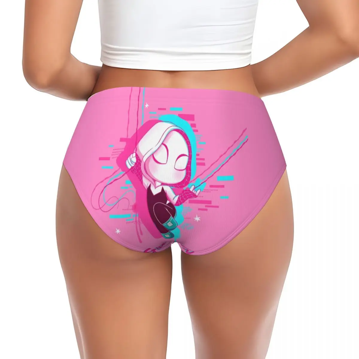 Benutzerdefinierte Gwen Super Hero kurze Höschen Frauen Komfort Stretch Spider Man heiße süße Unterwäsche
