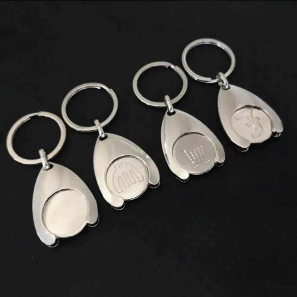 Metal Keychains Car Key Rings Bag Pendant For Men Women Shopping Cart Pluggable Key Chain Trolley Remover Keyring