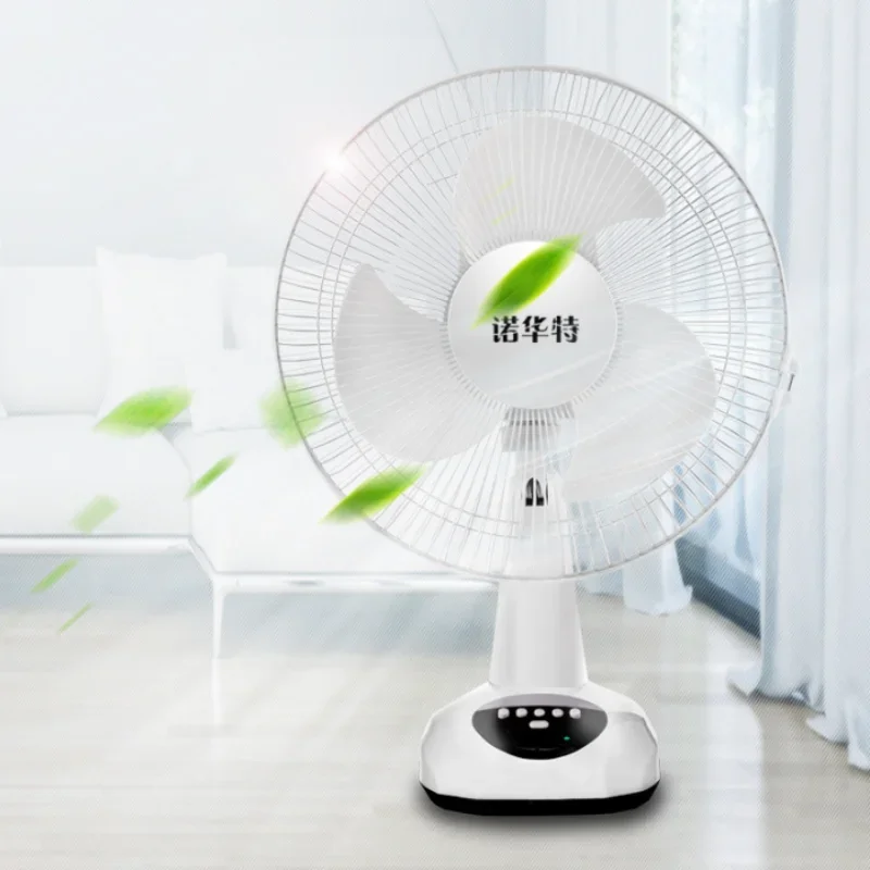 พัดลมตั้งโต๊ะพลังงานแสงอาทิตย์ซ้ายและขวาแบบชาร์จไฟได้มีเกียร์12นิ้วพร้อมไฟ12นิ้ว