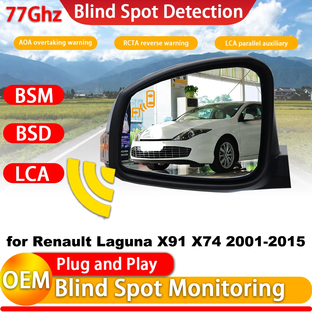 for Renault Laguna X91 X74 2001-2015 OEM Blind Spot Warning Monitoring Detection BSW BSM BSD System 77Ghz Millimeter Wave Radar