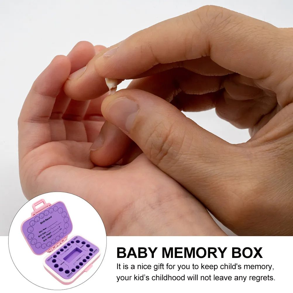 

Tooth Keepsake Box Baby Tooth Holder Storage Case Deciduous Teeth Organizer Memory Record for Kids Toddler Gift