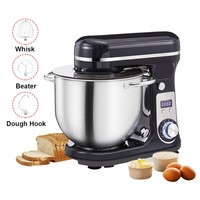 BioloMix BM601 1200W Kitchen Food Stand Mixer, Cream Egg Whisk, Cake Dough Kneader, 6L Capacity, Stainless Steel Bowl