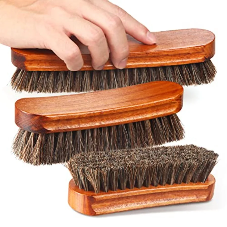 

Horsehair Shoes Kit Polish Dauber Applicators Cleaning Leather Shoes Boots Care es Suede Cleaner with Microfiber Shoe Gloves