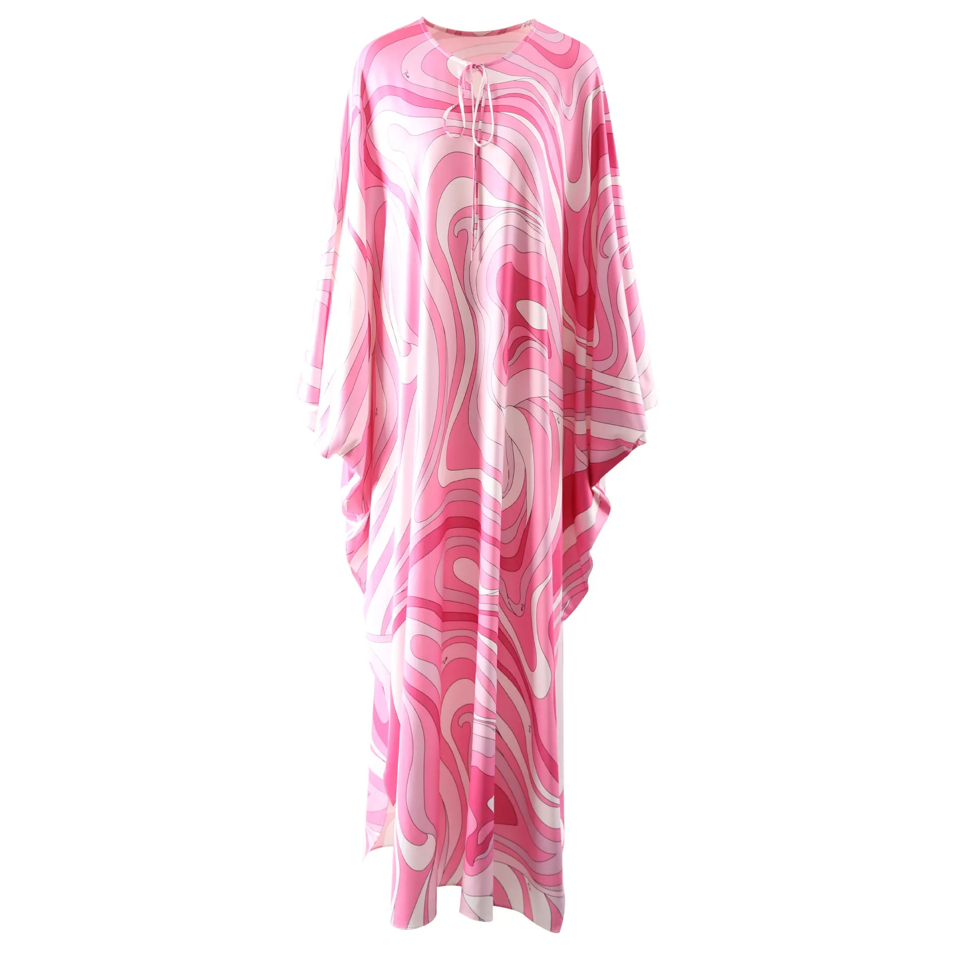 

Large Size Knitted Silk Robe with Print And Elasticity Cross-Border New Style Wish Women's Clothing Popular Selling