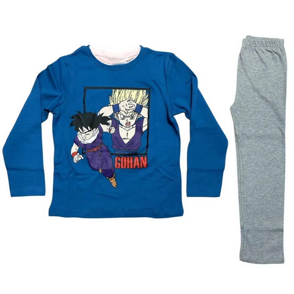 

Летний комплект пижамы Dragon Ball Z Gohan для мальчиков 2026: быстросохнущие футболки с длинным рукавом и брюки, мягкая дышащая домашняя одежда
