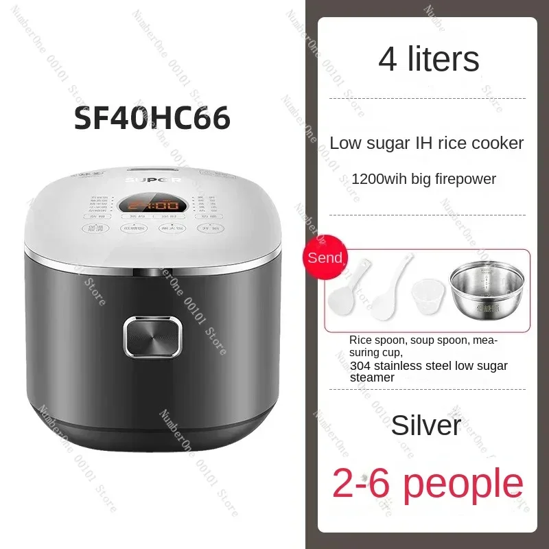 Intelligent Rice Cooker Household Low Sugar Rice 4L L Multifunctional Reservation Firewood Rice Cooker Electric 220V