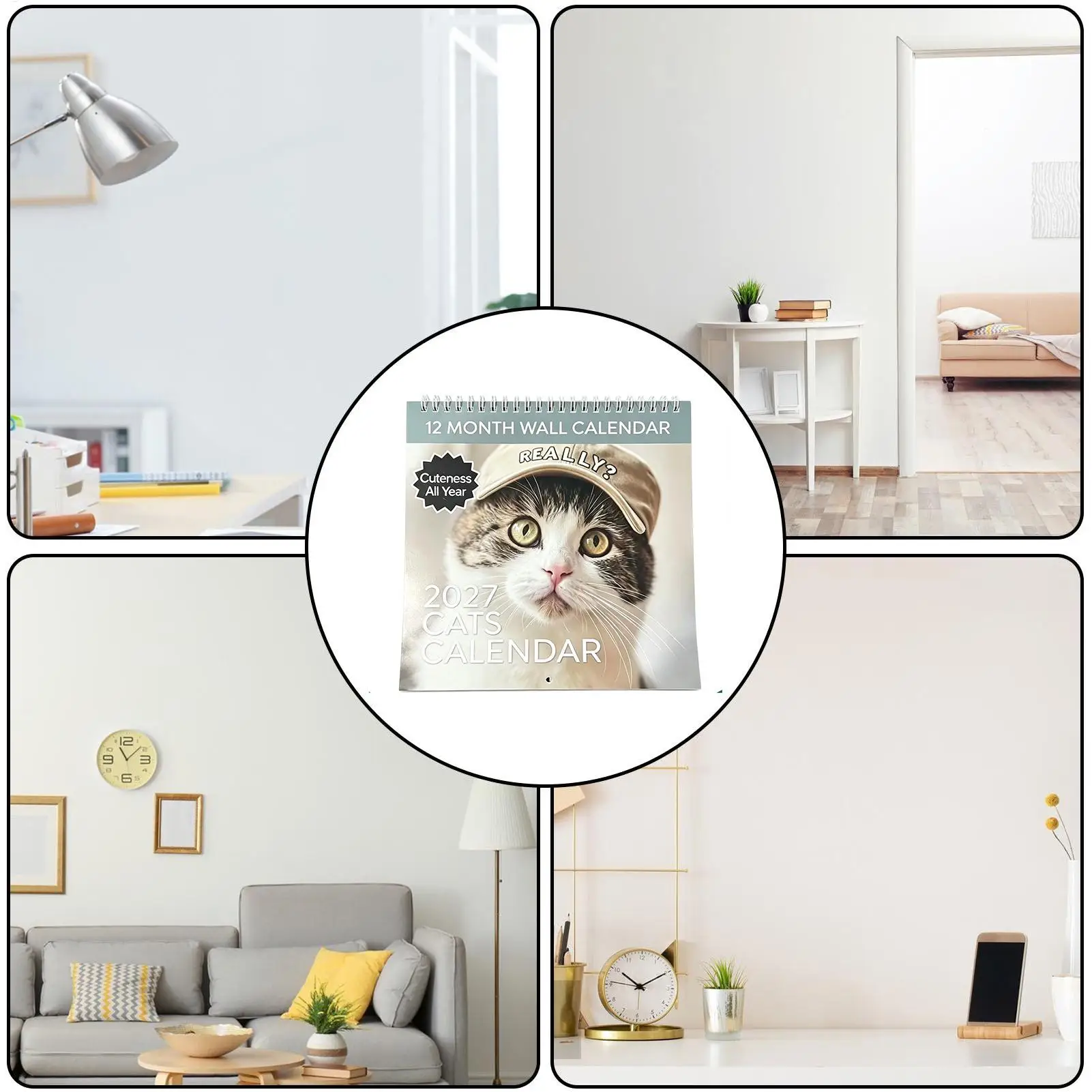2027 Wall Calendar Cats January To December 2027 Spiral Binding Cute Cats Wall Monthly Planner For Animal Lovers Apartment