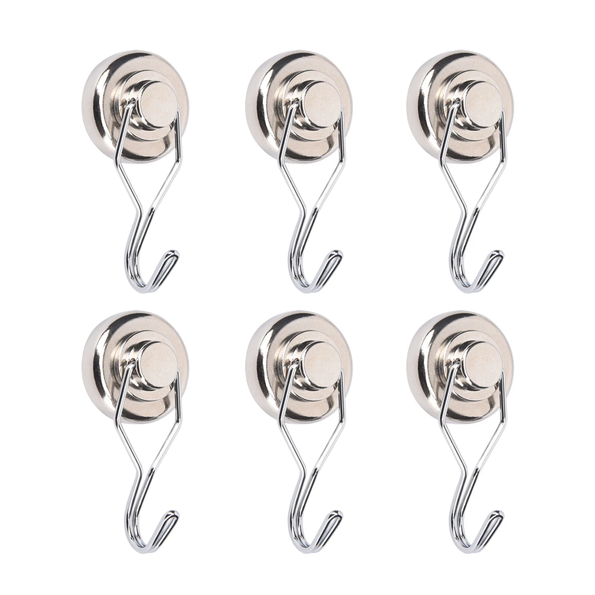 6pcs Swivel Swing Strong Magnetic Hooks Hanger Heavy Duty Neodymium Magnetic Hooks for Home Refrigerator Cruise BBQ Grill Tools