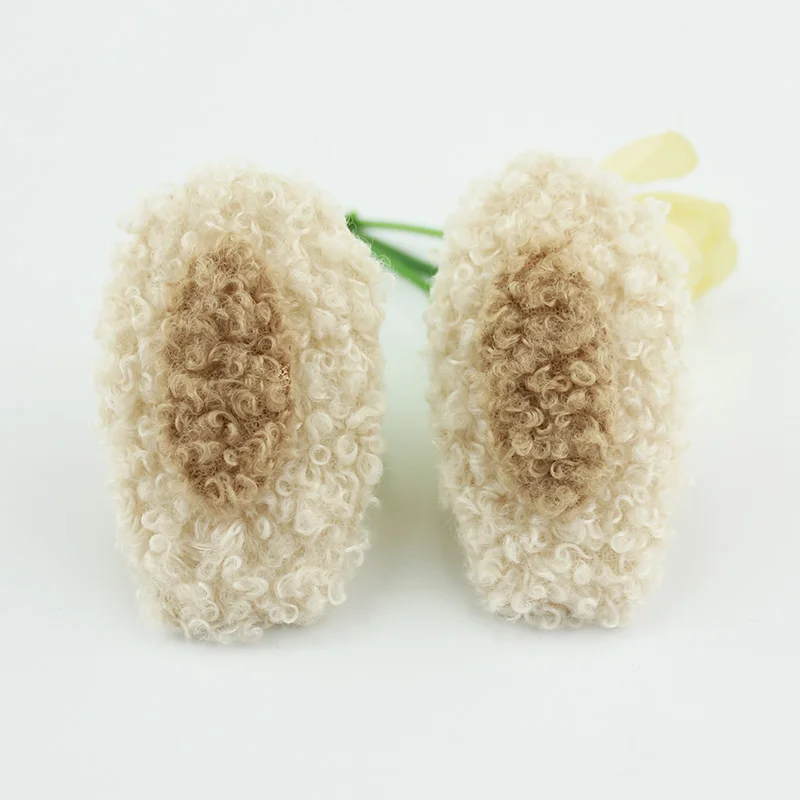 32Pcs 3.5*5.5cm Handmade Teddy Plush Rabbit Ears Padded Appliques For DIY Headwear Hairpin Crafts Decoration Clothes Accessories