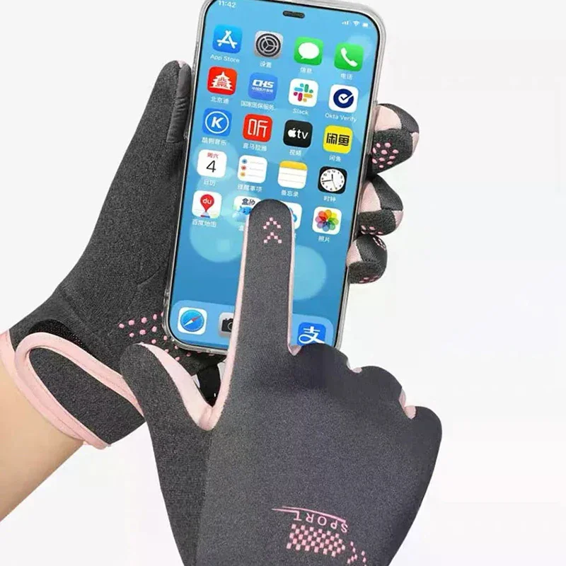 قفازات الشتاء النساء الدراجات الدراجة الحرارية الصوف الباردة المقاومة الرياح مقاوم للماء دراجة دافئة في الهواء الطلق الجري التزلج القفازات