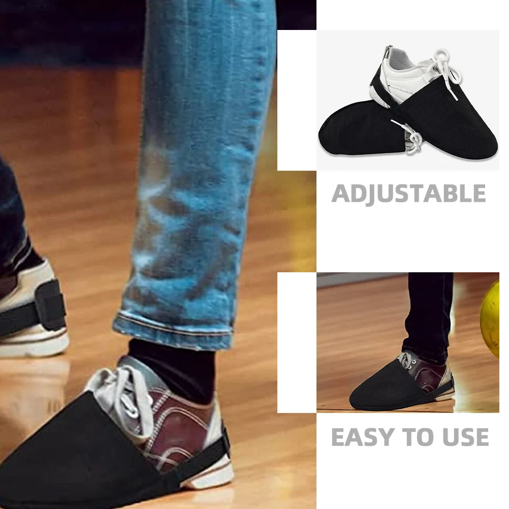 1Pair Bowling Shoe Cover Adjustable Straps Smooth Gliding Easy Use Bowling Sports Tool Shoe Cover with Elastic Band