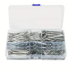 175Pcs Sliver Split Pins Cotter Fixings Assorted Sizes Zinc Plated Steel Hard Case Link Split Cotter Pin High Quality