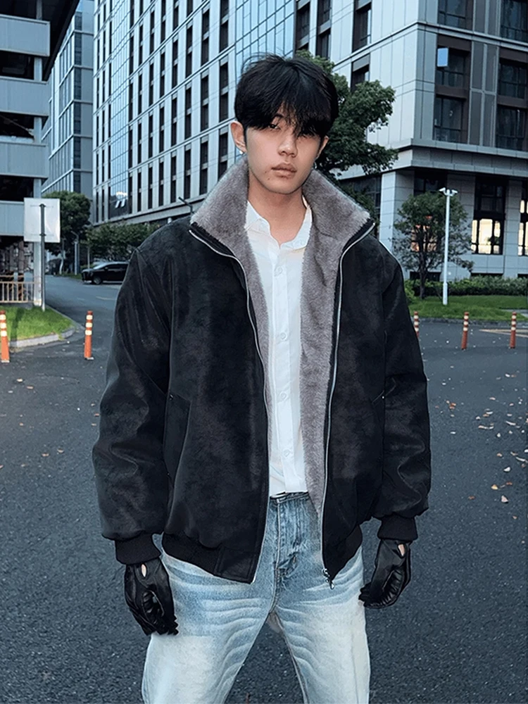 

Мужское хлопковое пальто Bla Fur с высоким воротником, зимнее ветрозащитное теплое модное хлопковое пальто из искусственной кожи