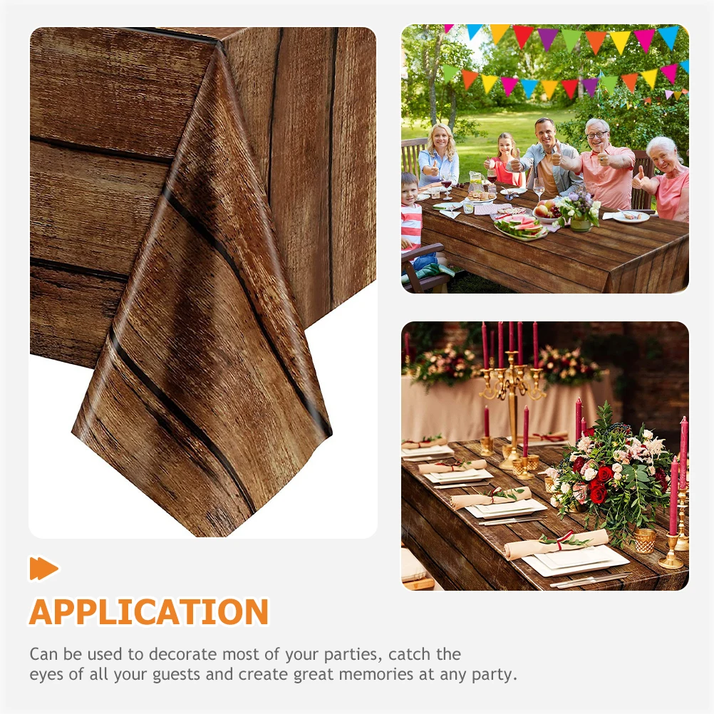 

3pcs Retro Farmhouse Tablecloth Plastic Western Party Supplies Buffet Decorations Reusable Safe Kitchen Camping Picnic Table