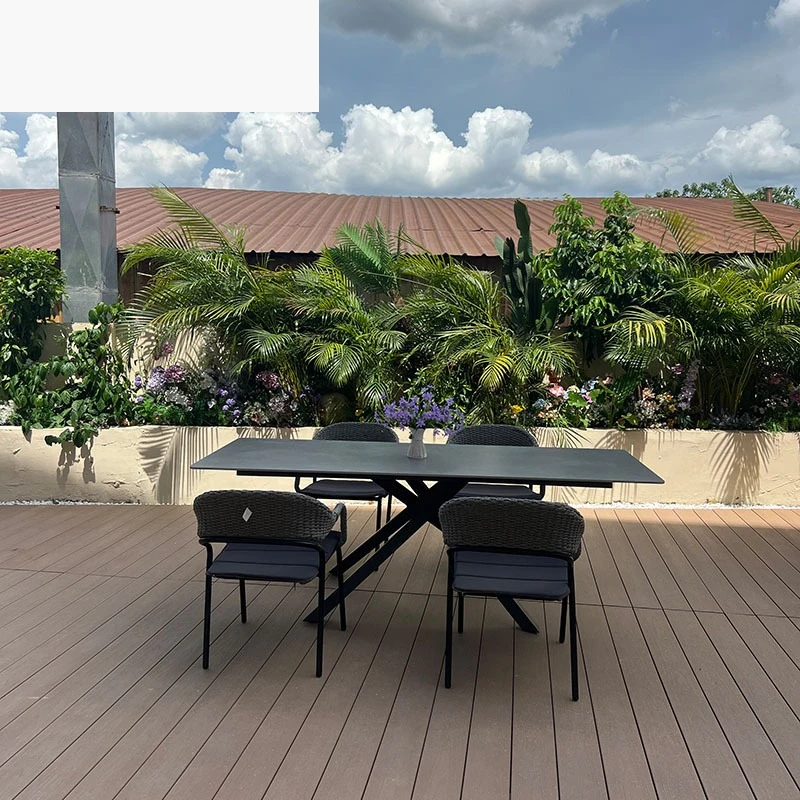 Outdoor rattan s and s courtyard bed and breakfast garden balcony rattan s seaside open-air restaurant rock slab