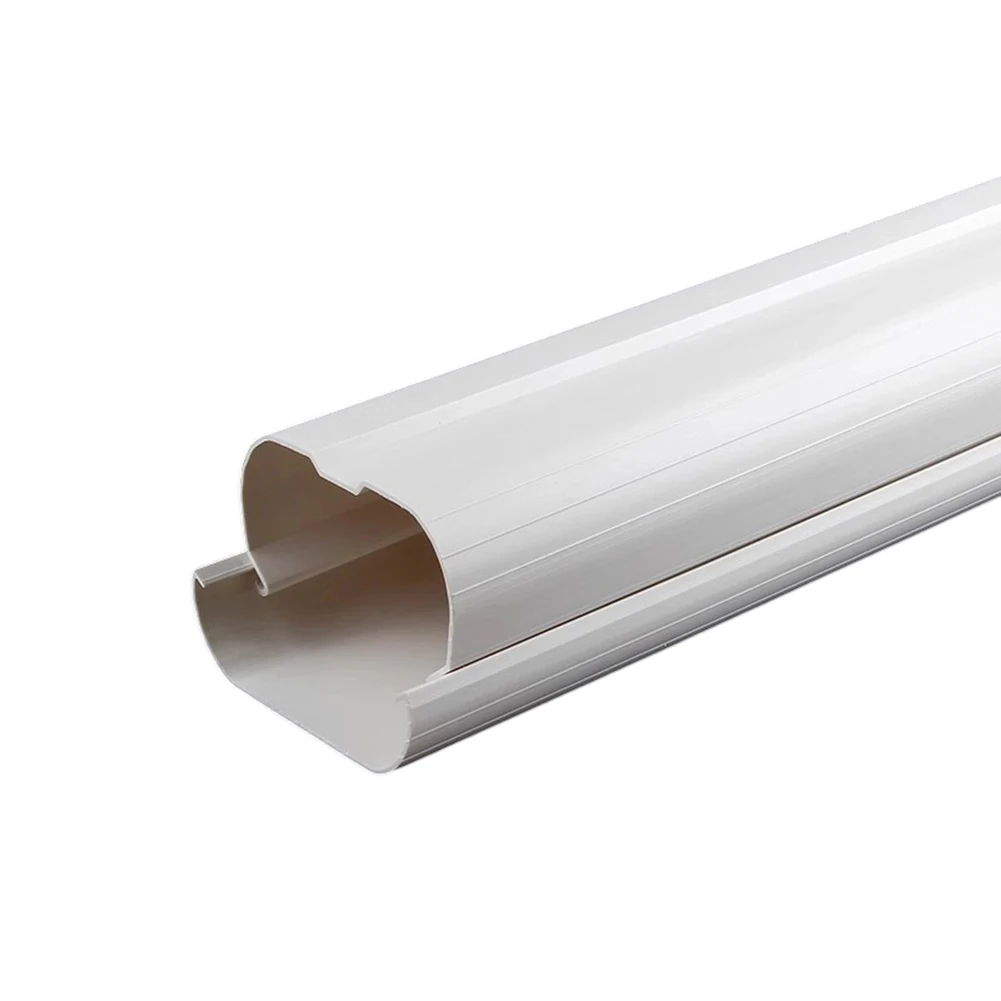 PVC Duct Channel Kit for Air Conditioner Lines Complete Tubing Cover Set Indoor Outdoor Installation 75 65mm White