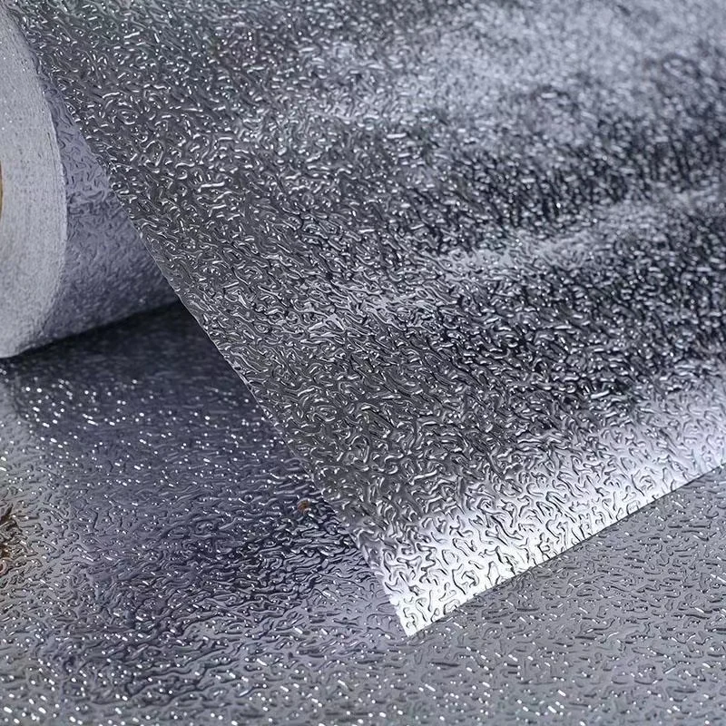 40*100CM Aluminum Foil Self- Adhesive Sticker Oil-proof Shelf Liner Drawer Kitchen Decor Waterproof  Wallpaper Wall Stickers
