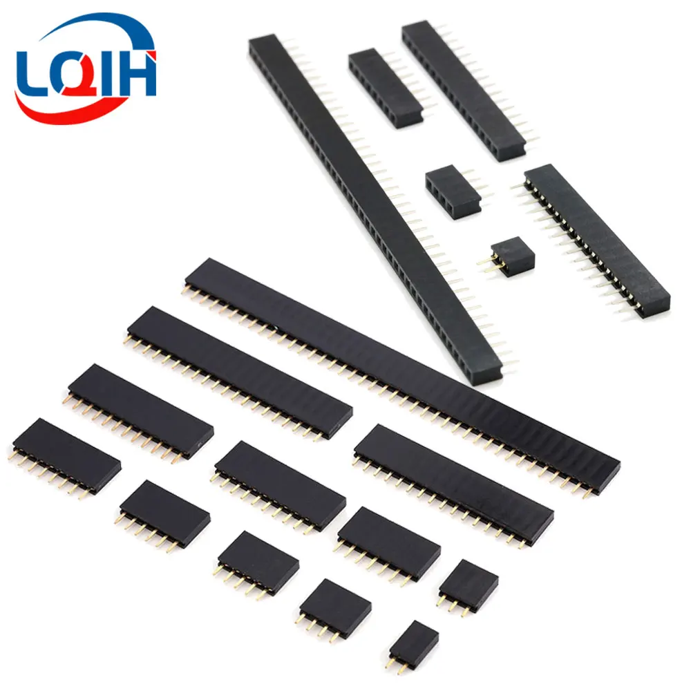 Pitch 2.0mm 2.54mm Single Row Pin Female Header Socket 1*2P 3P 4P 5P 6P 7P 8P 9P 10P 11P 12P 13P 14P 15P 16P 20P 40Pin Connector