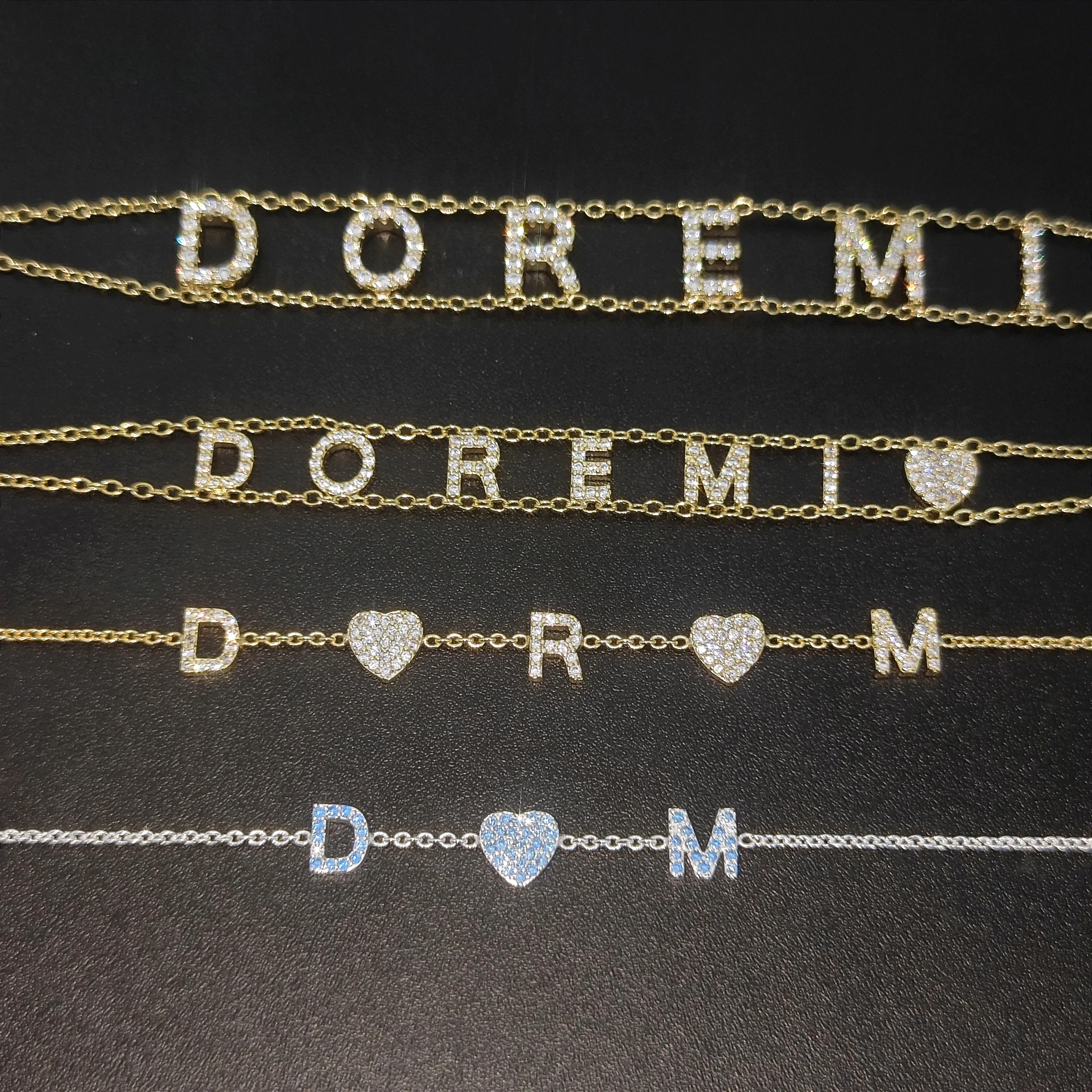 DOREMI 14K Gold Plated Delicate Jewelry Personalized 6mm Name Bracelet Long-Lasting Color Meaningful Gift for Women Girls