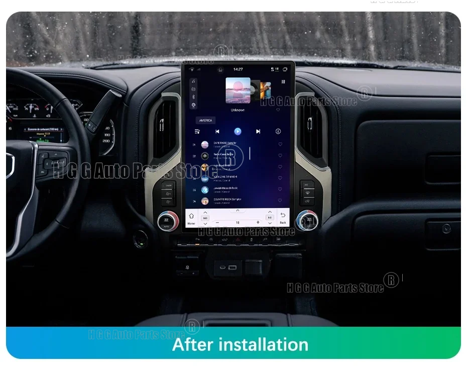 15.6inch Car Radio For GMC Sierra Chevrolet Silverado 2019-2023 Android13 Multimedia CarPlay Video Player Air Conditioner Screen