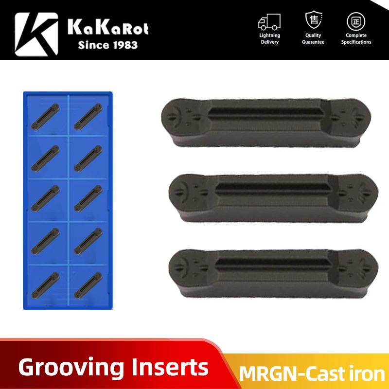 

KaKarot 10pcs Carbide Insert Cast iron MRGN300 M MRGN200 MRGN300 MRGN400 MRGN500 M Slot Grooving YT5115 LatheCNC Cutter