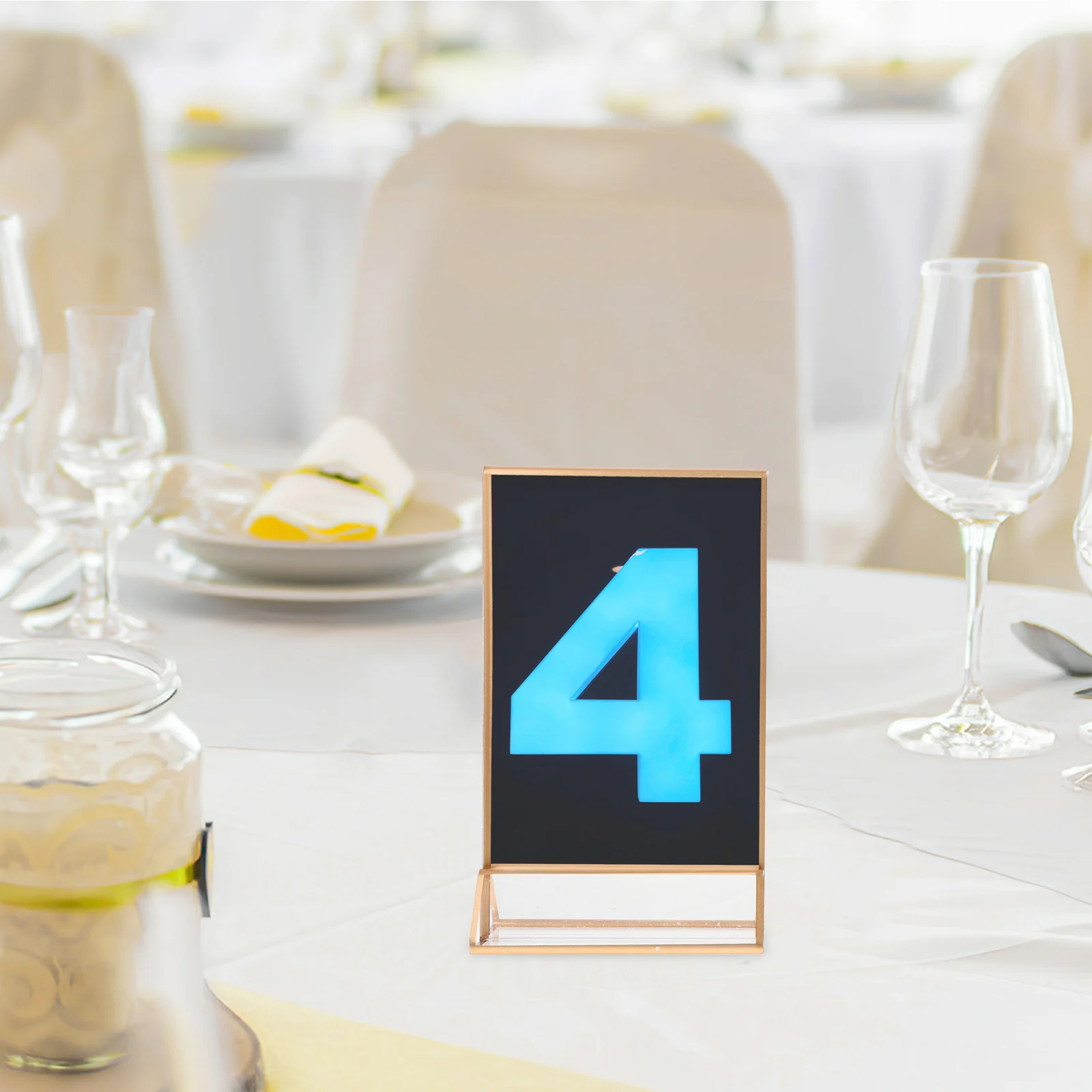 

2Pcs Acrylic Plate 4X6 Diy Standing Sign 5X7 Inches Clear Gold Base Display Holder Desktop Card Storage Sign Stand