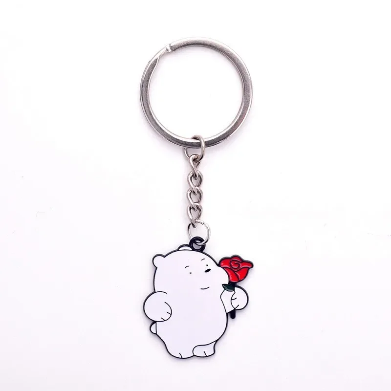 Hot Anime Animation Derivatives Grizzly Panda IceBear Cartoon Keychain Chubby Bear Backpack Pendant Brithday Present for Friend