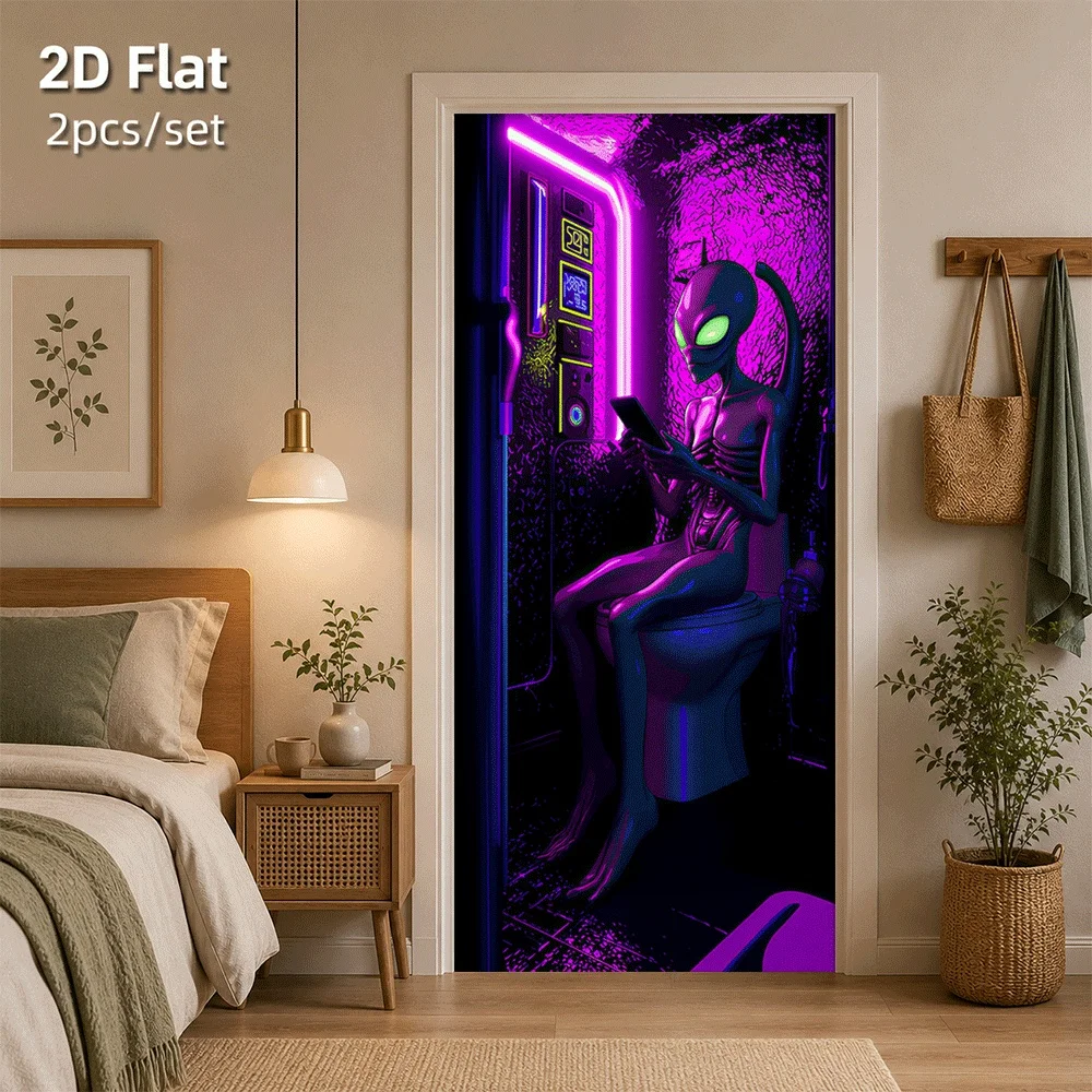 1 piece of wood grain door sticker with realistic wood texture design, featuring natural knots and nail hole details on the surf
