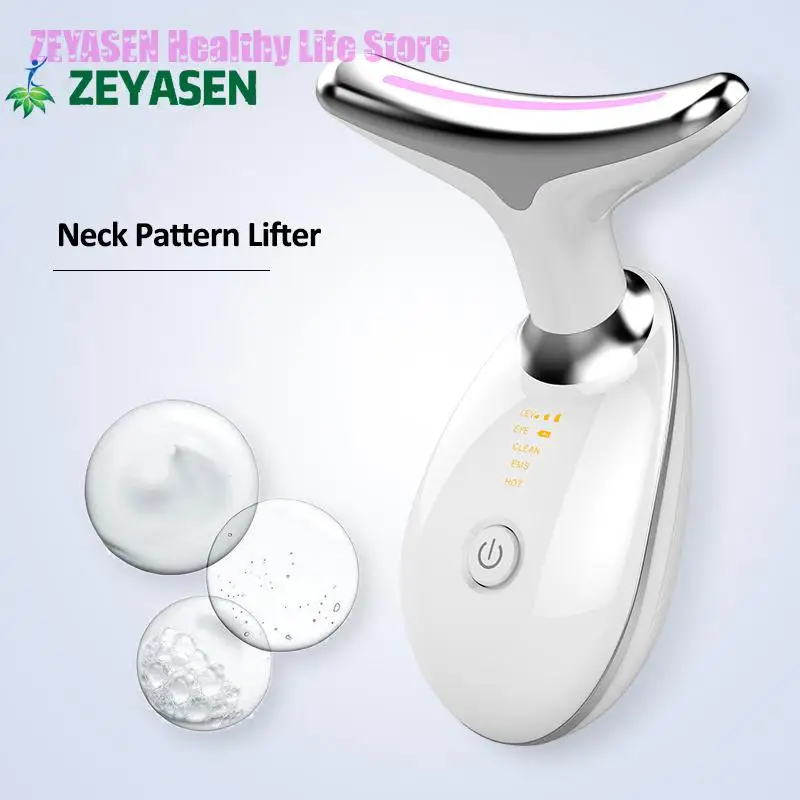 Zeyasen Neck Facial Lifting Gerät Mikrostrom Gesicht Hals Schönheit Geräte Therapie Haut Straffen Reduzieren Doppel Kinn Anti Falten