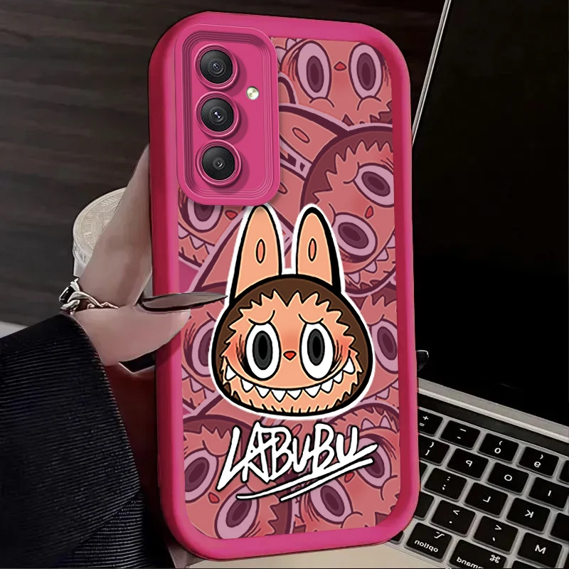 Funda de silicona suave Labubu encantadora de dibujos animados para Samsung Galaxy A35 A55 A15 A25 A16 A06 A05 A05S A24 A13 A23 A12 A22 A32 A52 A71 A51