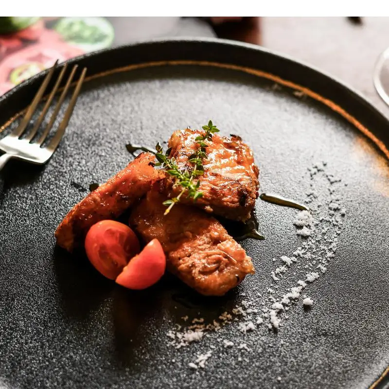 Ceramic Pasta Steak Plate Retro Sashimi Sushi 8.5/10 Inch Kitchen Round Tableware Cooking Dish Snack Dessert view 3