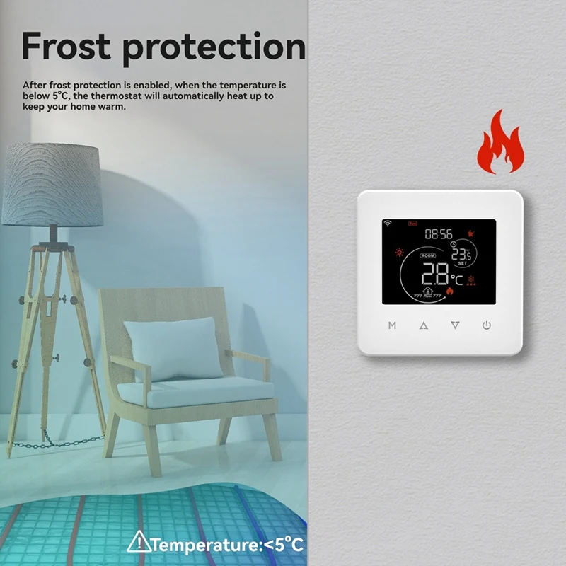 Termostato de aquecimento quente de piso controlador de temperatura termostato de aquecimento de piso elétrico led interruptor de controle de temperatura de toque