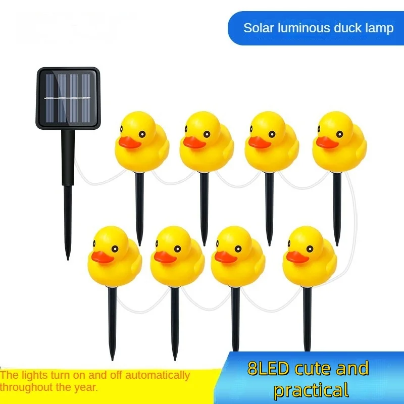 

Solar cute little Yellow duck night Light garden Christmas creative cartoon waterproof garden balcony decorative light string