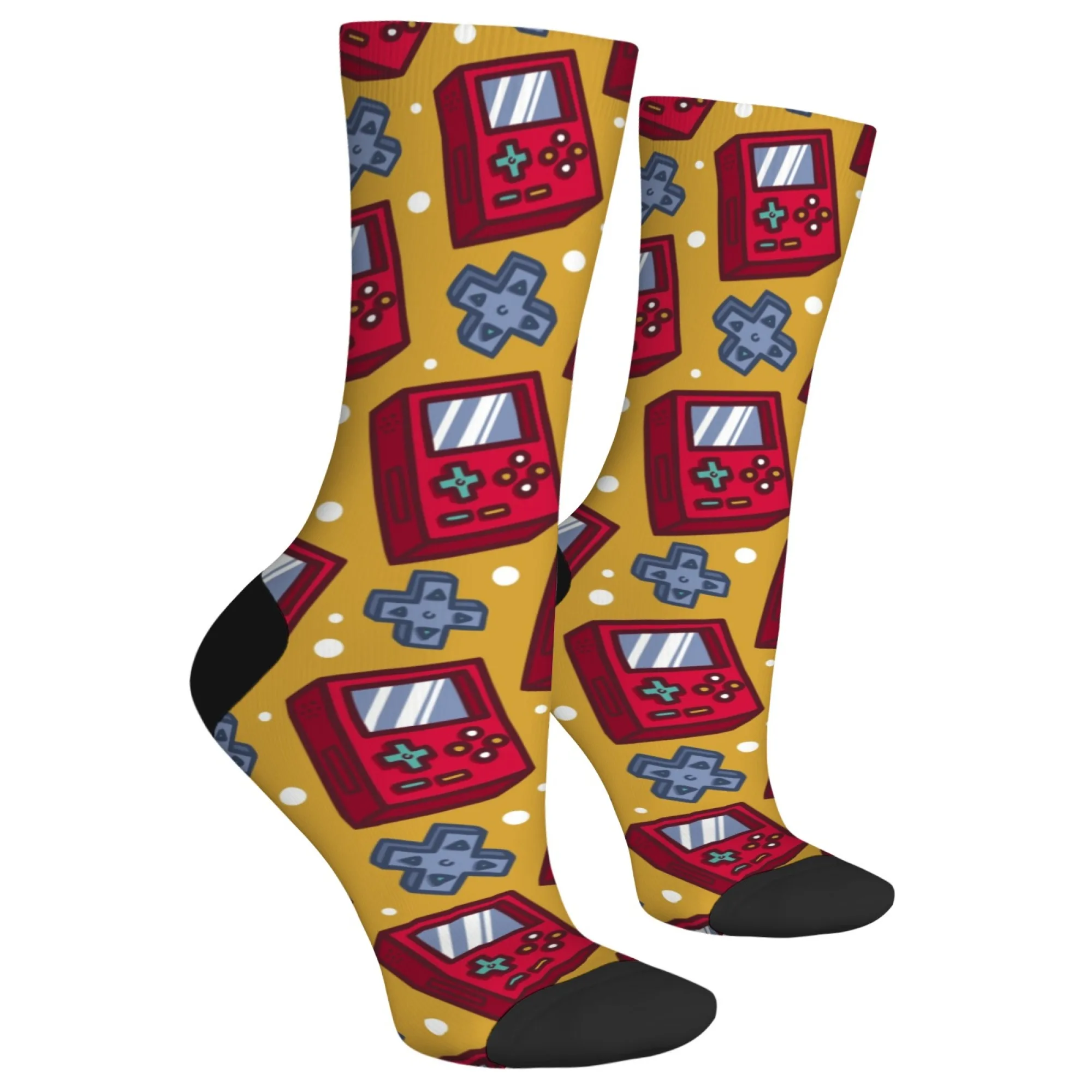 Cartoon Game Console Happy Socks Novelty Funny Men's Socks Harajuku Style Street Hip-Hop Crew Socks Casual Party Cycling Running