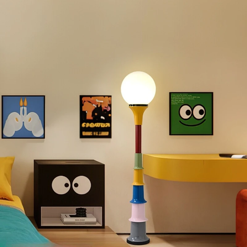 

Medieval Memphis Living Room Floor Lamps Colorful Children's Room Bedroom Homestay Parlor Designer Creative LED Lighting Fixture