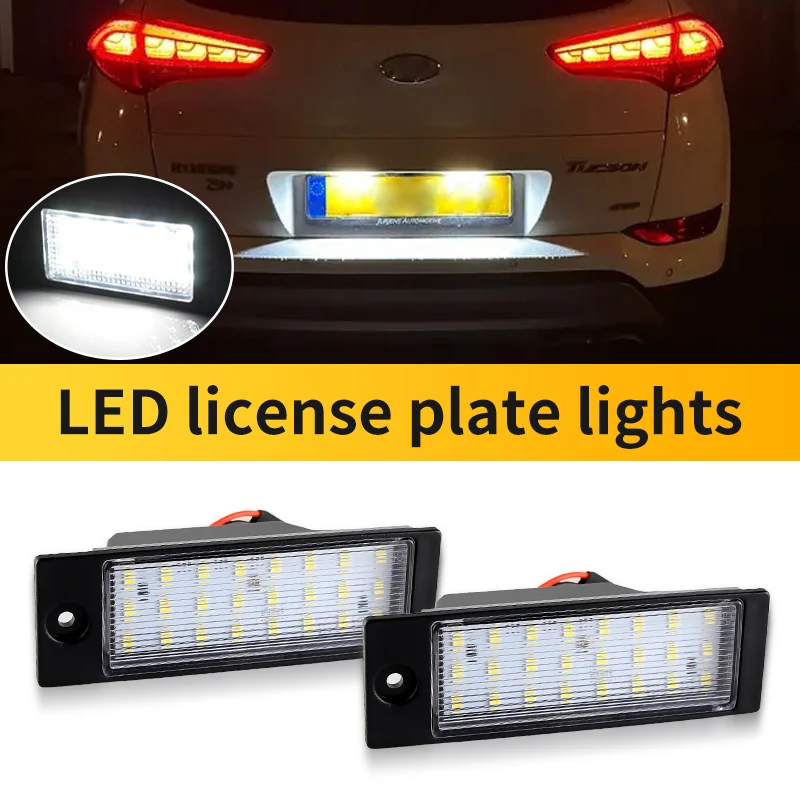 12V LED lâmpada de placa de identificação para Hyundai Tucson IX35 2015 2016 2017 2018 conjunto de luz de placa de licença branca