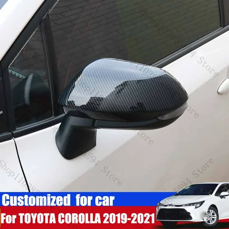 

For TOYOTA COROLLA 2019-2021 Replacement Rearview Side Mirror Covers Cap car Accessories Carbon Fiber Gloss