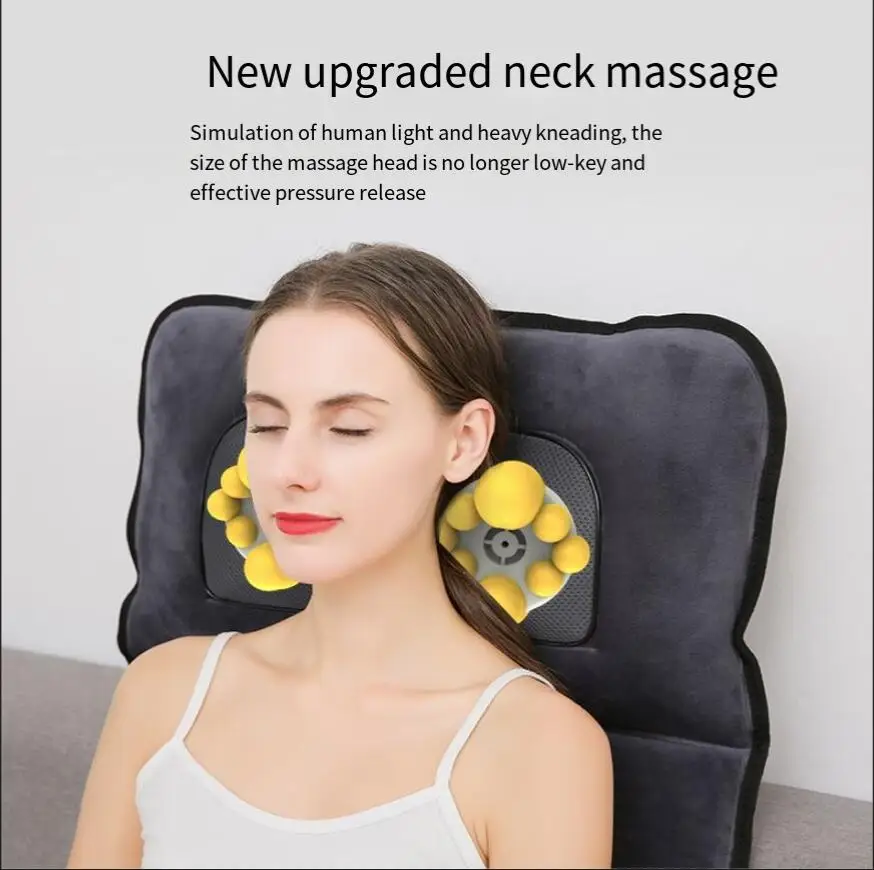 Neck massage kneading tsao heat shock heating air bag traction massage mattress bed cushion for leaning on