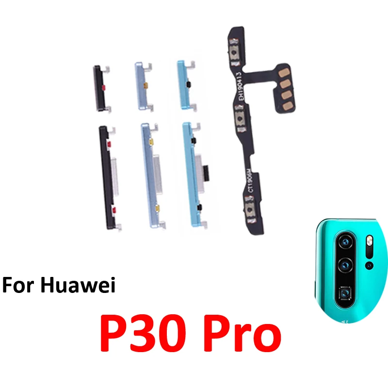 For Huawei P30 Pro Phone New Power Volume Button On Off Up Down External Side Key Internal Flex Cable Replacement Repair Parts