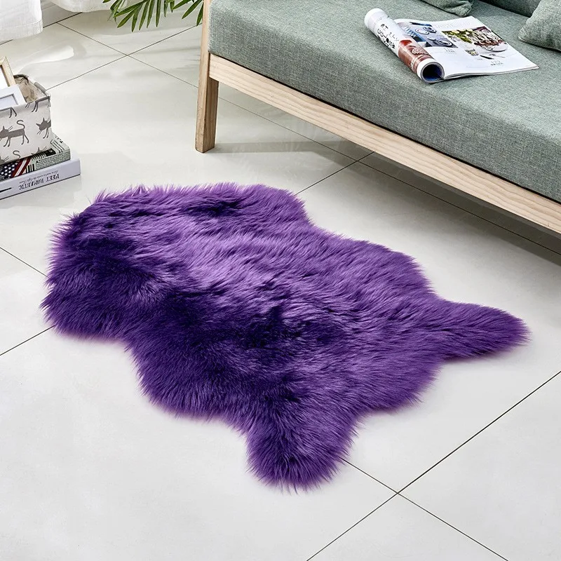 Thickened Faux-wool Plush Carpets Home Use Irregularly shaped Rug Plush for Bedrooms Living Rooms Fluffy And Slip-Resistant Rugs