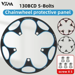 VXM Road Bike 130BCD Aluminum Crankset Protector Plate Single Disc Chainwheel Gear Protector Cover Bicycle 50T-54T 56T-60T Parts